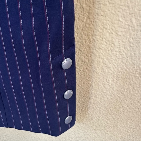 Rag & Bone Navy “Simone” Snap Ankle Pants With Red/White Pinstripes Size 2 EUC - Picture 10 of 13